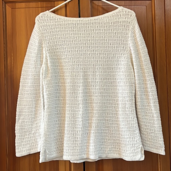 COPY - Liz Claiborne White Crochet Knit Sweater.  Woman’s Medium - Picture 3 of 7